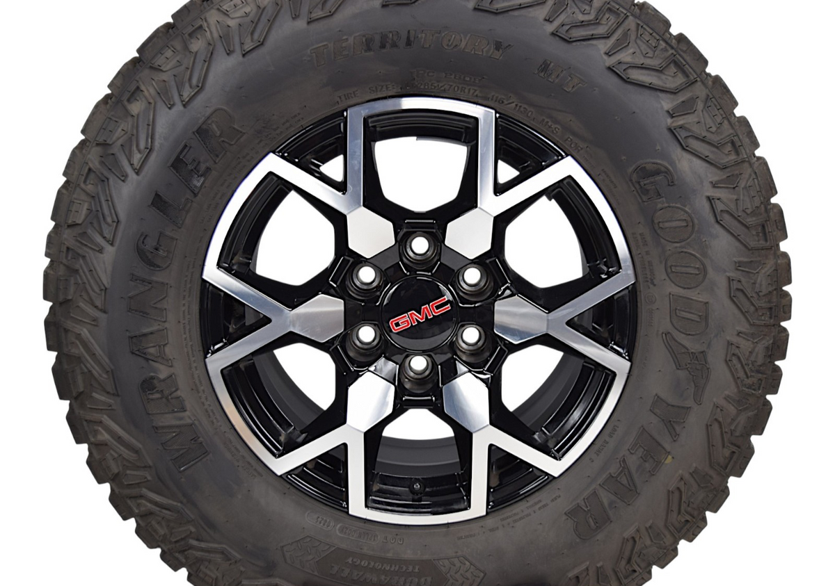 17” GMC Canyon Black Machined Factory OEM Wheels Rims Tires 2023-2027