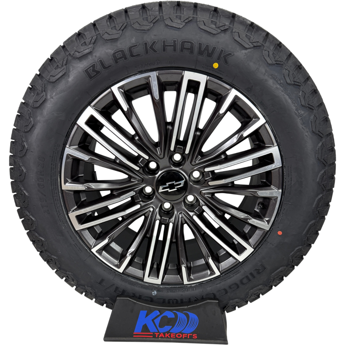 20" Chevy Silverado Tahoe OEM Machined Charcoal Takeoff Wheels Rims Tires BHK