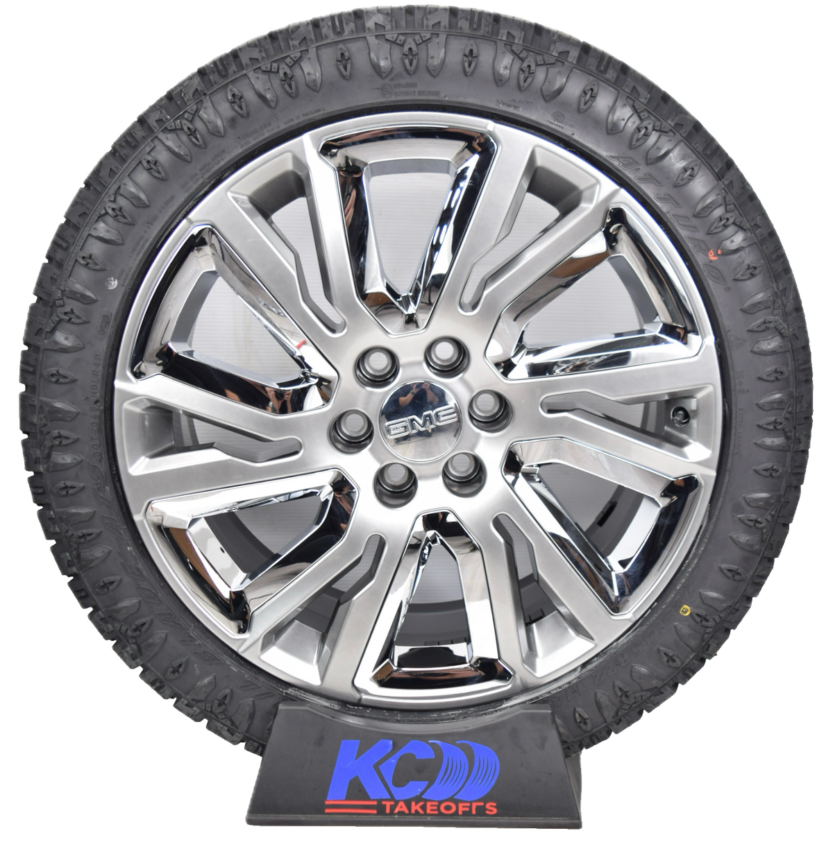 22" GMC Sierra Yukon Denali OEM Silver and Chrome Rims Wheels Tires 23377419 ATS