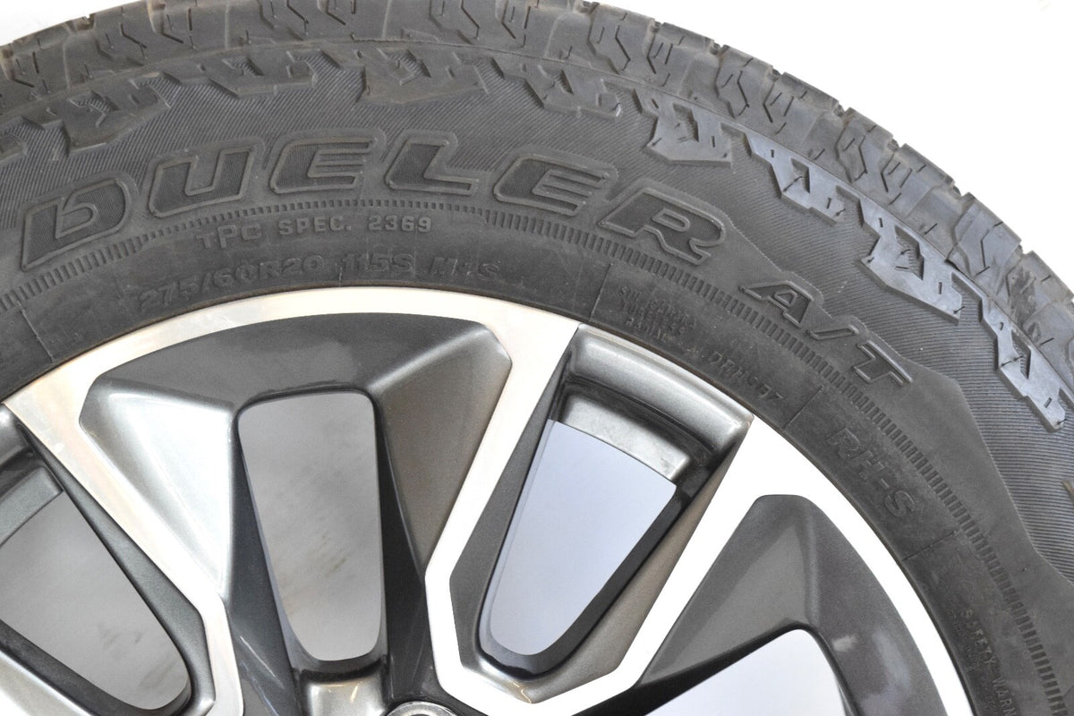 20" Chevy Silverado Tahoe Gunmetal RST  OEM wheels rims tire Bridgestone A/T