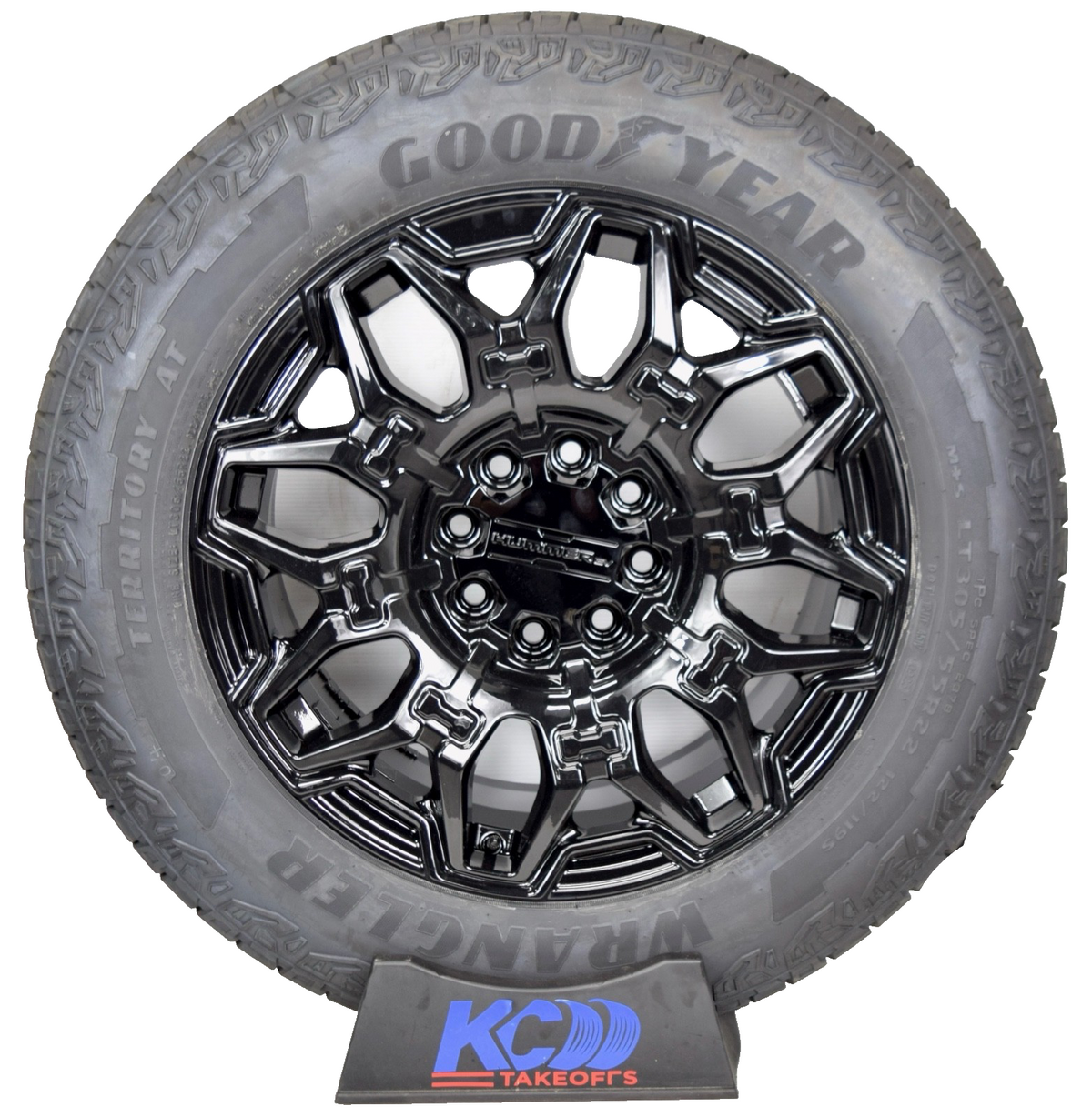 22" Gloss Black Hummer EV HEV 2500 OEM 8x165 Wheels Rims Tires Goodyear 14094