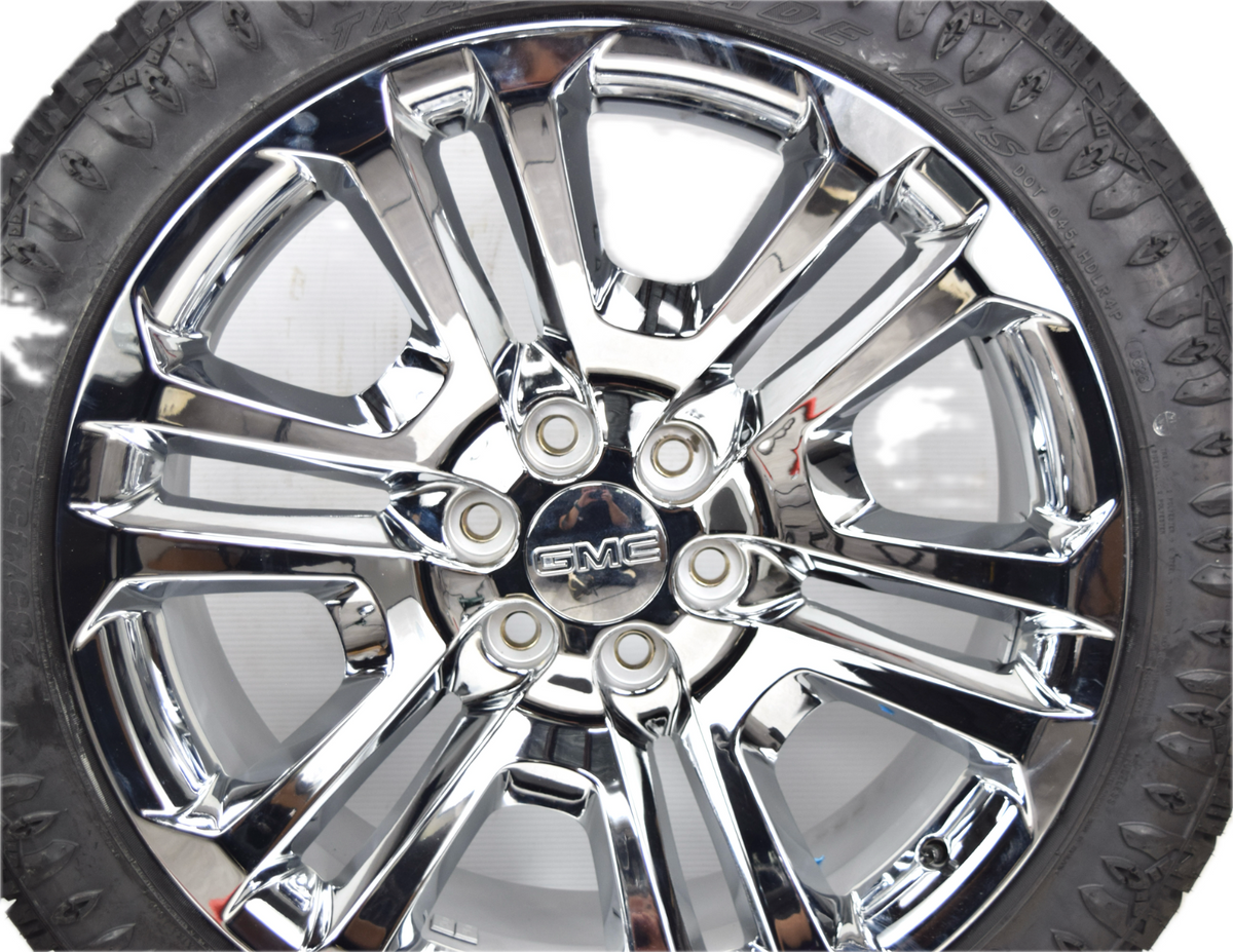 22" GMC Sierra Yukon Denali Factory OEM Chrome Rims Wheels Tires 84346101 ATS