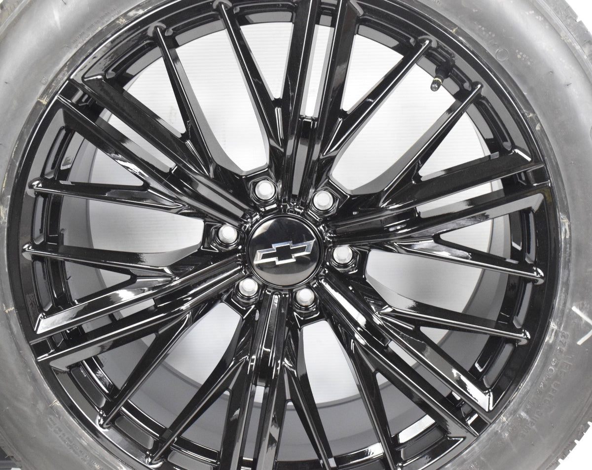 22" Chevy Silverado ZL1 Style Replica Gloss Black Wheels Rims Tires W/TPMS