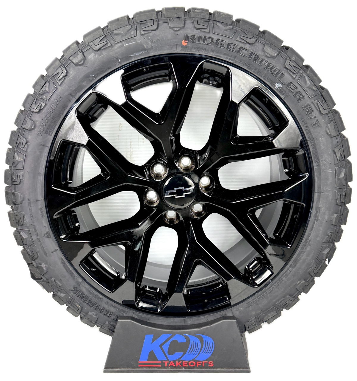 22" Chevy Silverado Tahoe Replica Gloss Black Snowflake Wheels Rims Tires R/T 33