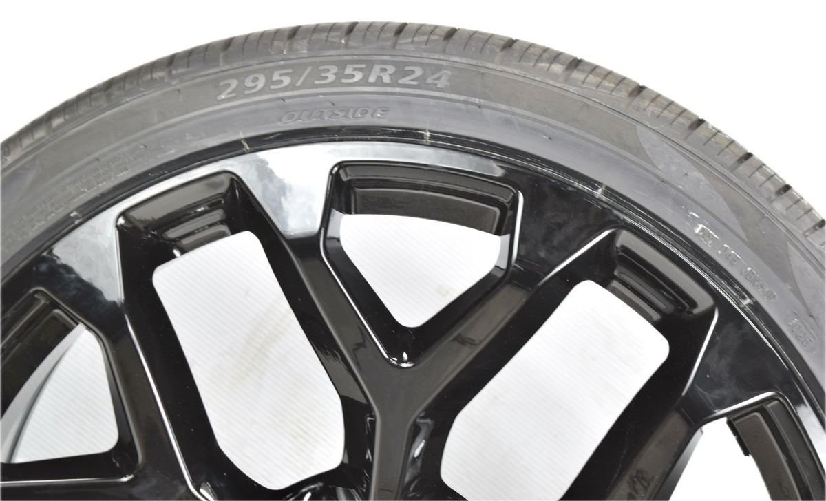 24" Chevy Silverado Tahoe Replica Gloss Black Snowflake Wheels Rims Tires 295/35