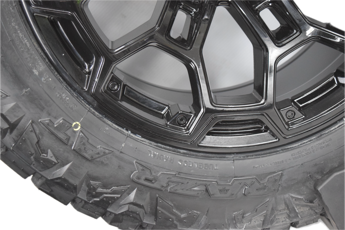 20" Black DEFIANT Chevy Silverado GMC Sierra Ram 1500 Wheels Rims Tires