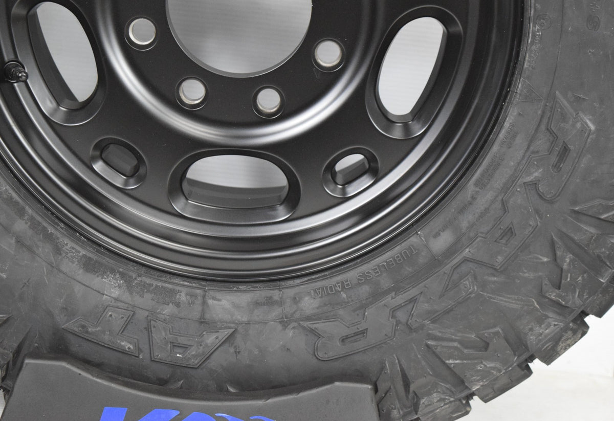 16" Chevy Silverado Suburban GMC Sierra Satin Black 8x165 Wheels Rims Tires