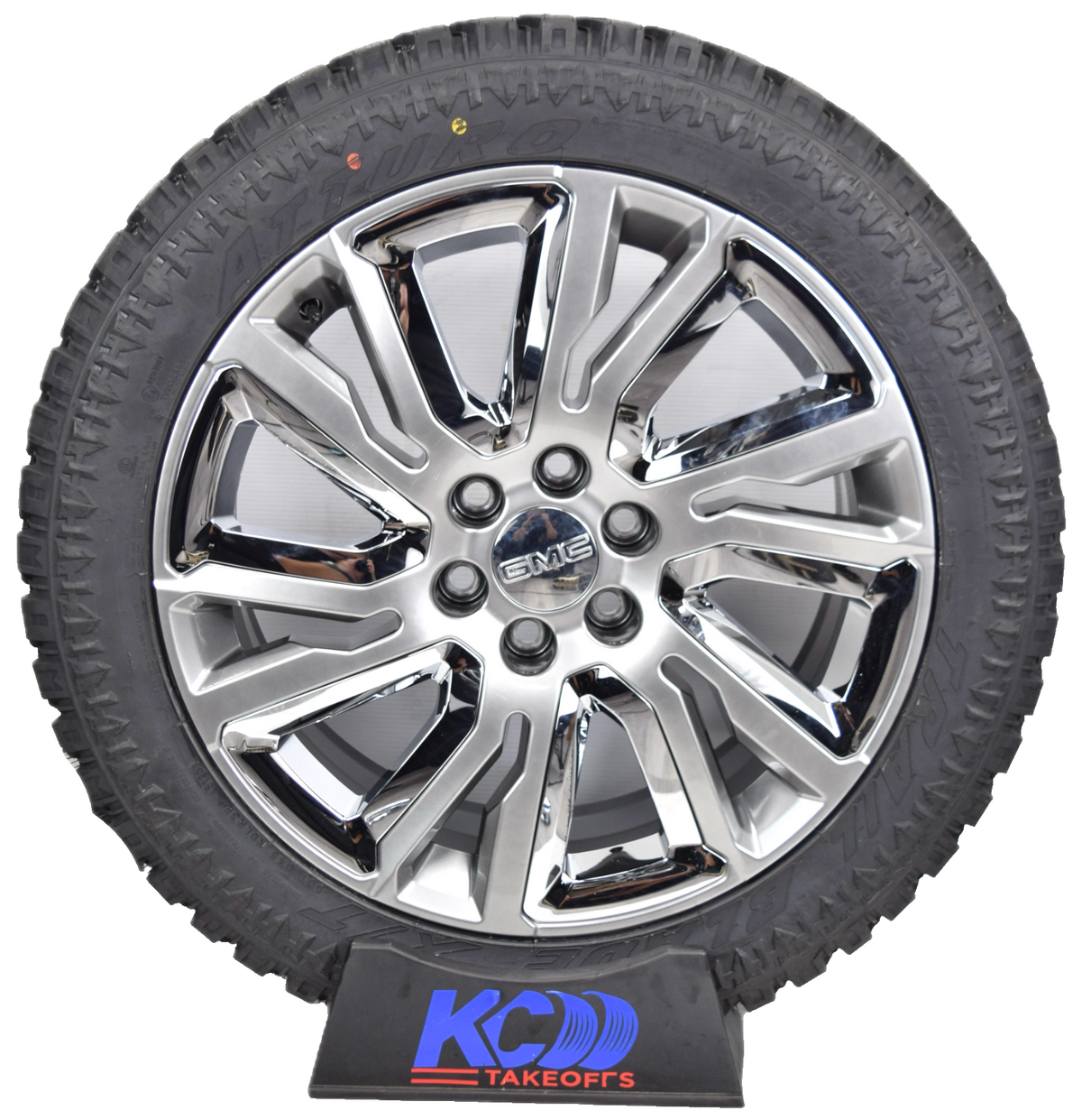 22" GMC Sierra Yukon Denali OEM Silver and Chrome Rims Wheels Tires 23377419 XT