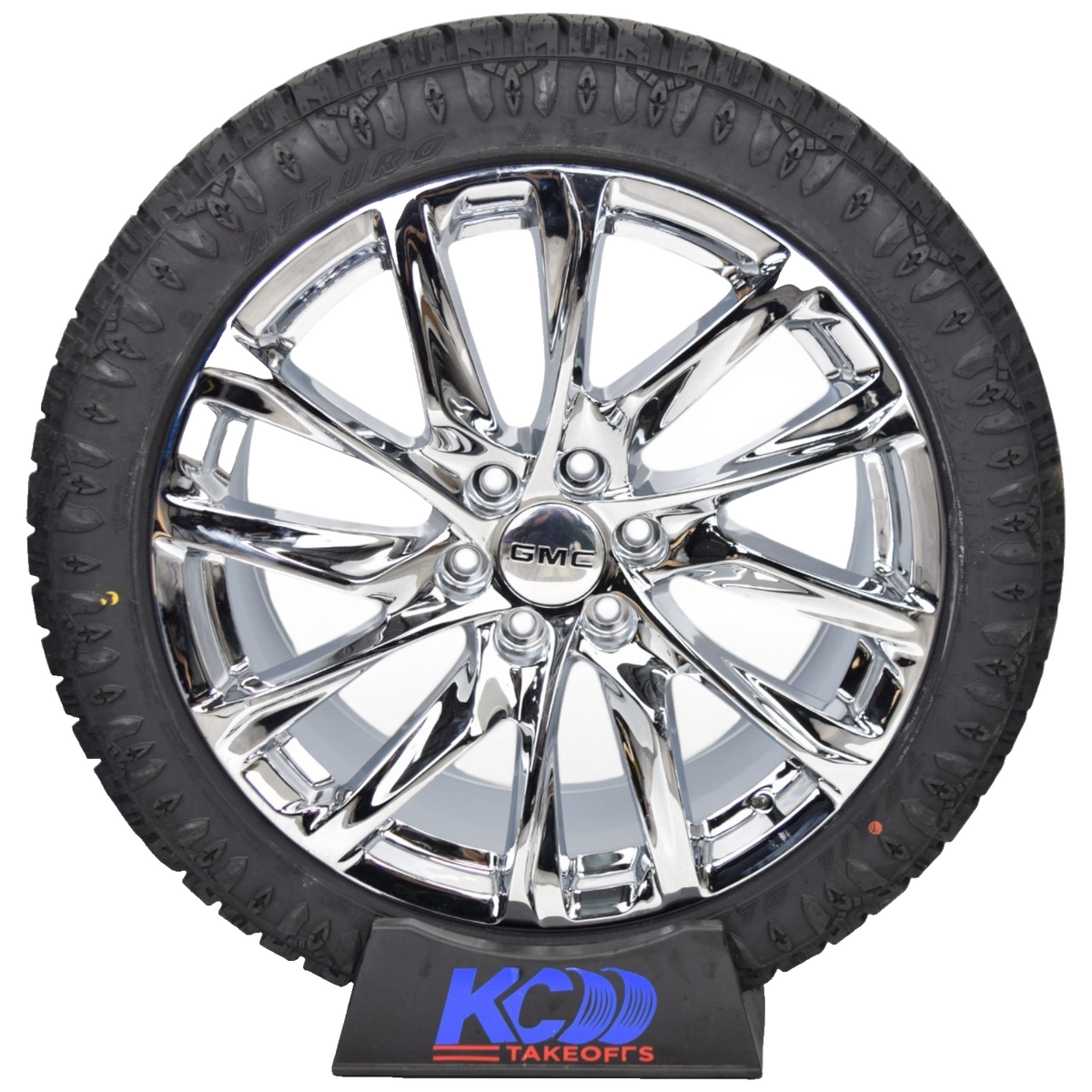 22" GMC Sierra Yukon Chrome Onyx Replica Wheels Rims Tires ATS