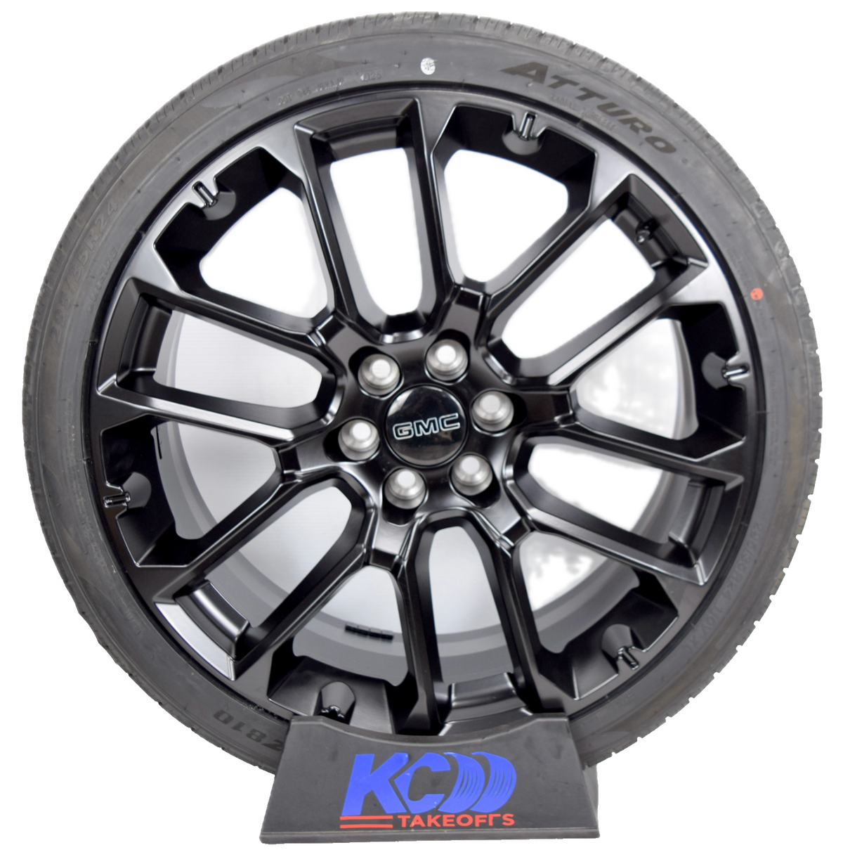 24" GMC Sierra Yukon Replica Satin Black Wheels Rims Tires SRV 295/35R24