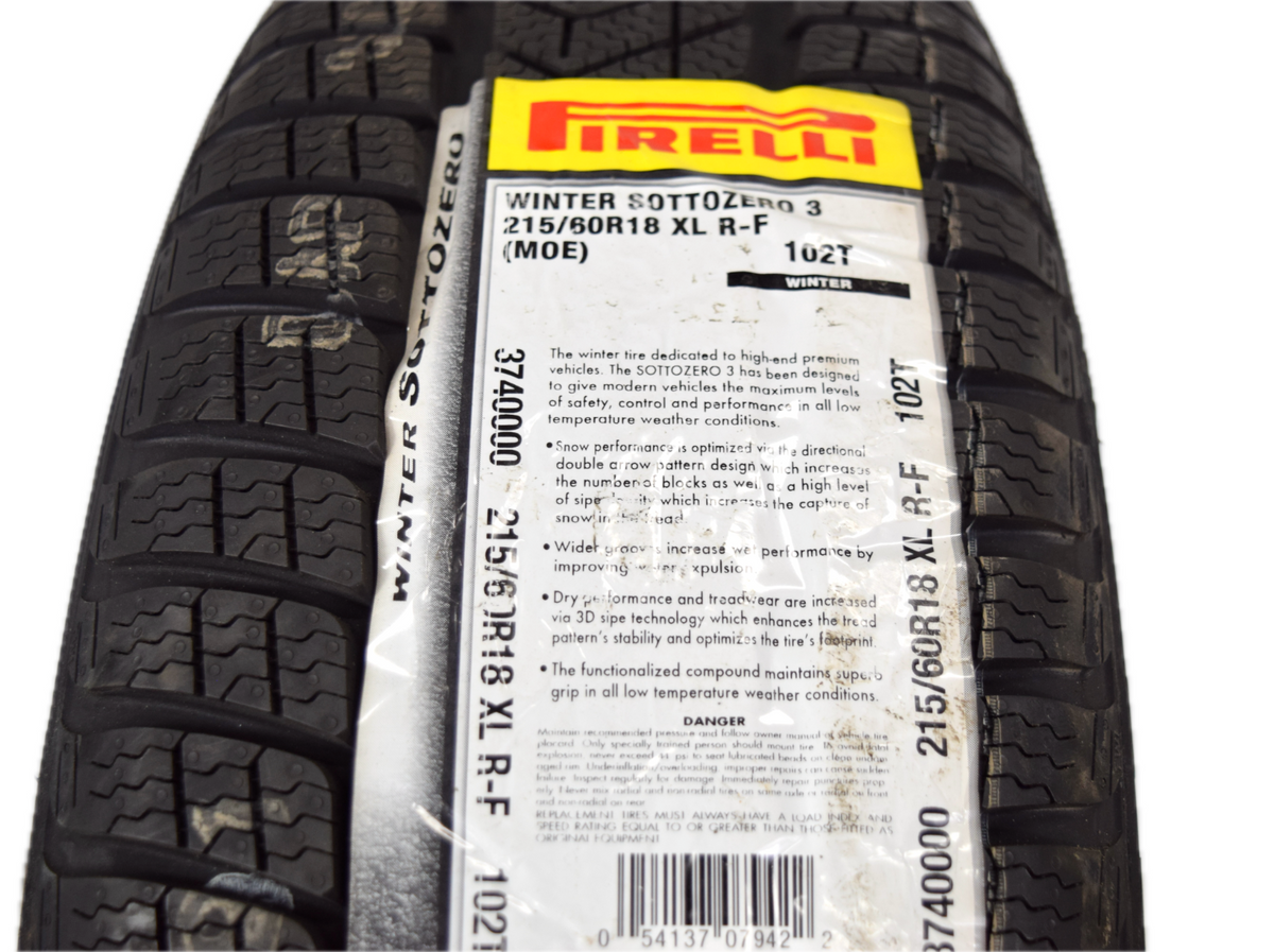 4  NEW Pirelli Winter Sottozero 3 Run Flat MOE 215/60/18 102T Winter Tires