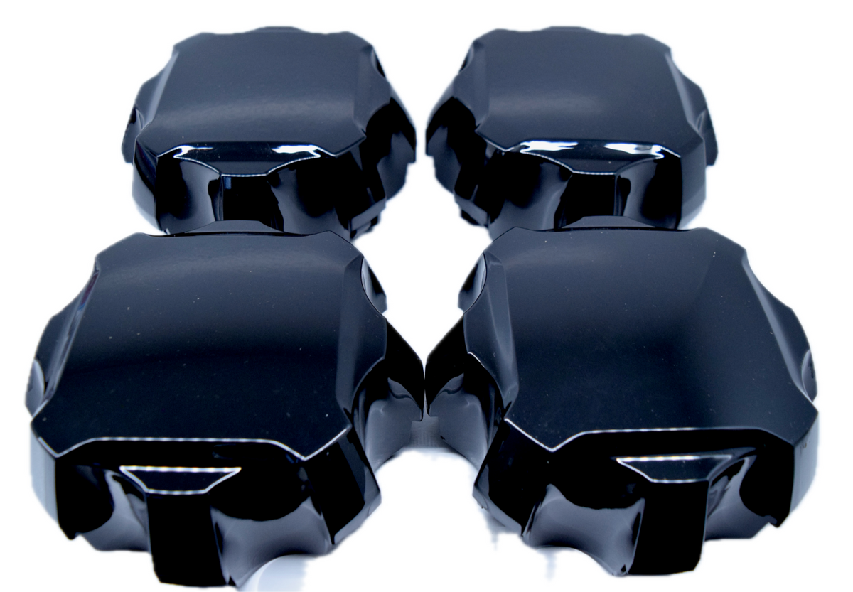 4 New Blank Chevy Silverado GMC Sierra 2500 3500 Center Caps Black