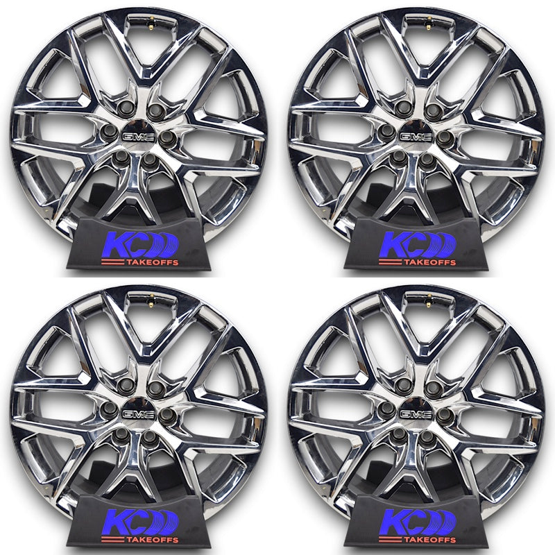 22" GMC Sierra Yukon Used OEM Chrome Snowflake Wheels Rims GM 84624177 5668
