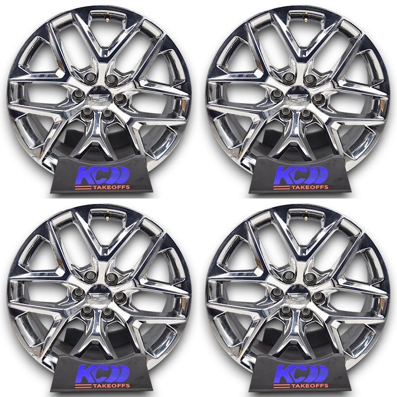 22" Cadillac Escalade Used OEM Chrome Snowflake Wheels Rims GM 84624177 5668