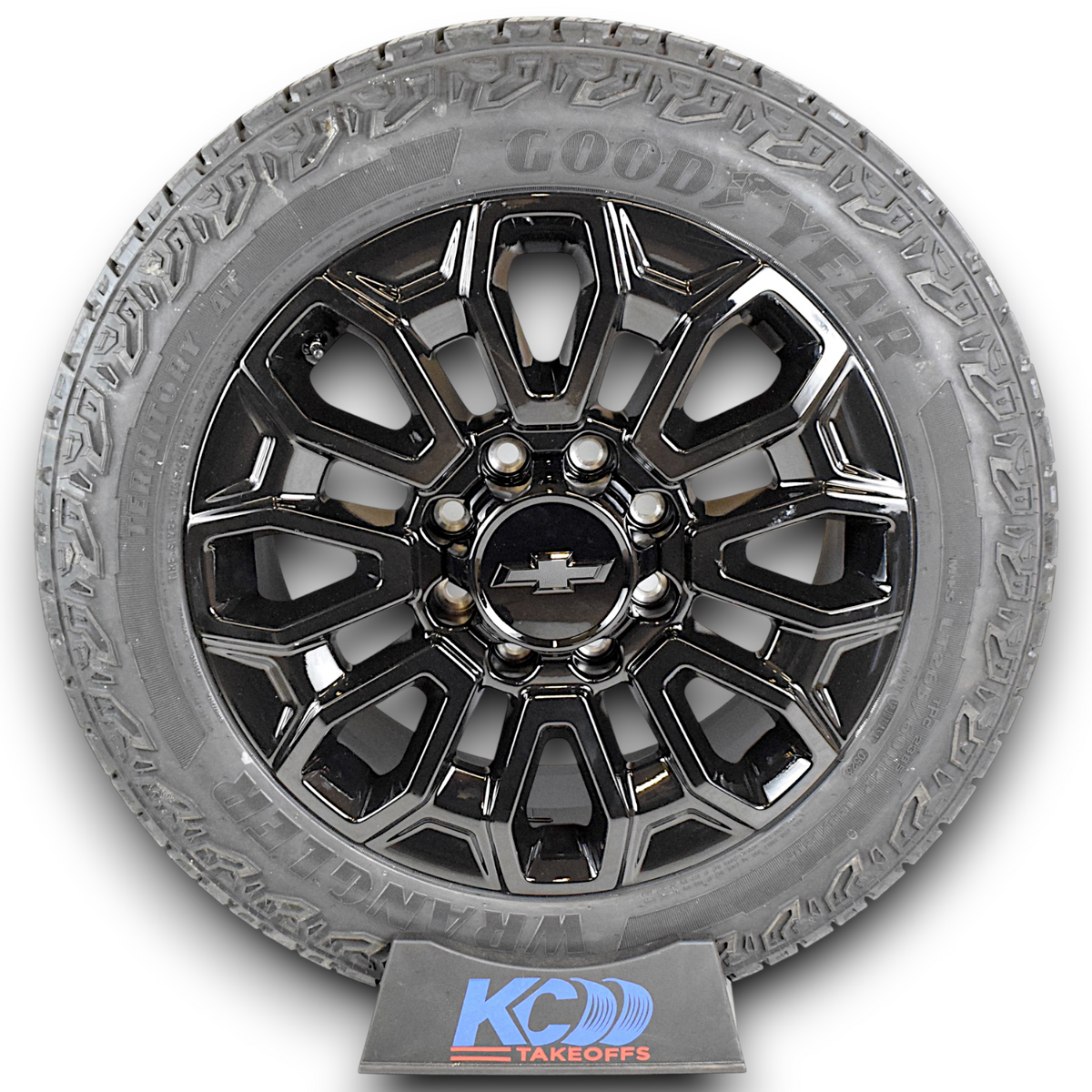 22" Chevy Silverado 2500 3500 HD OEM Gloss Black Wheels Rims Tires Goodyear