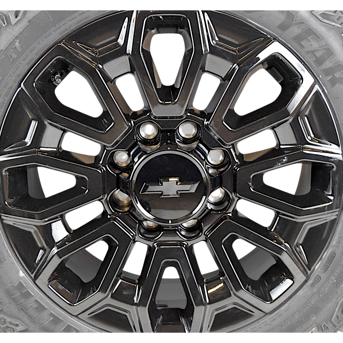 22" Chevy Silverado 2500 3500 HD OEM Gloss Black Wheels Rims Tires Goodyear