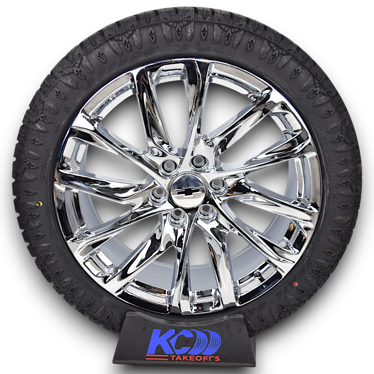 22" Chevy Silverado Tahoe OEM Chrome Onyx Wheels Rims Tires ATS 285/45R22