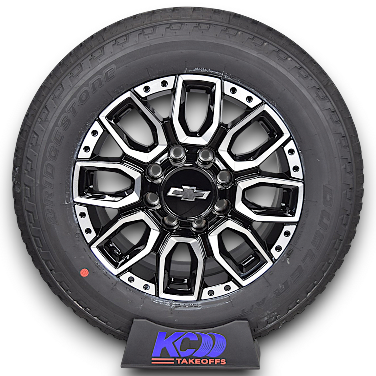 20" Chevy Silverado 2500 3500 HD Machined Black OEM Wheels Rims Tires Bridgestone