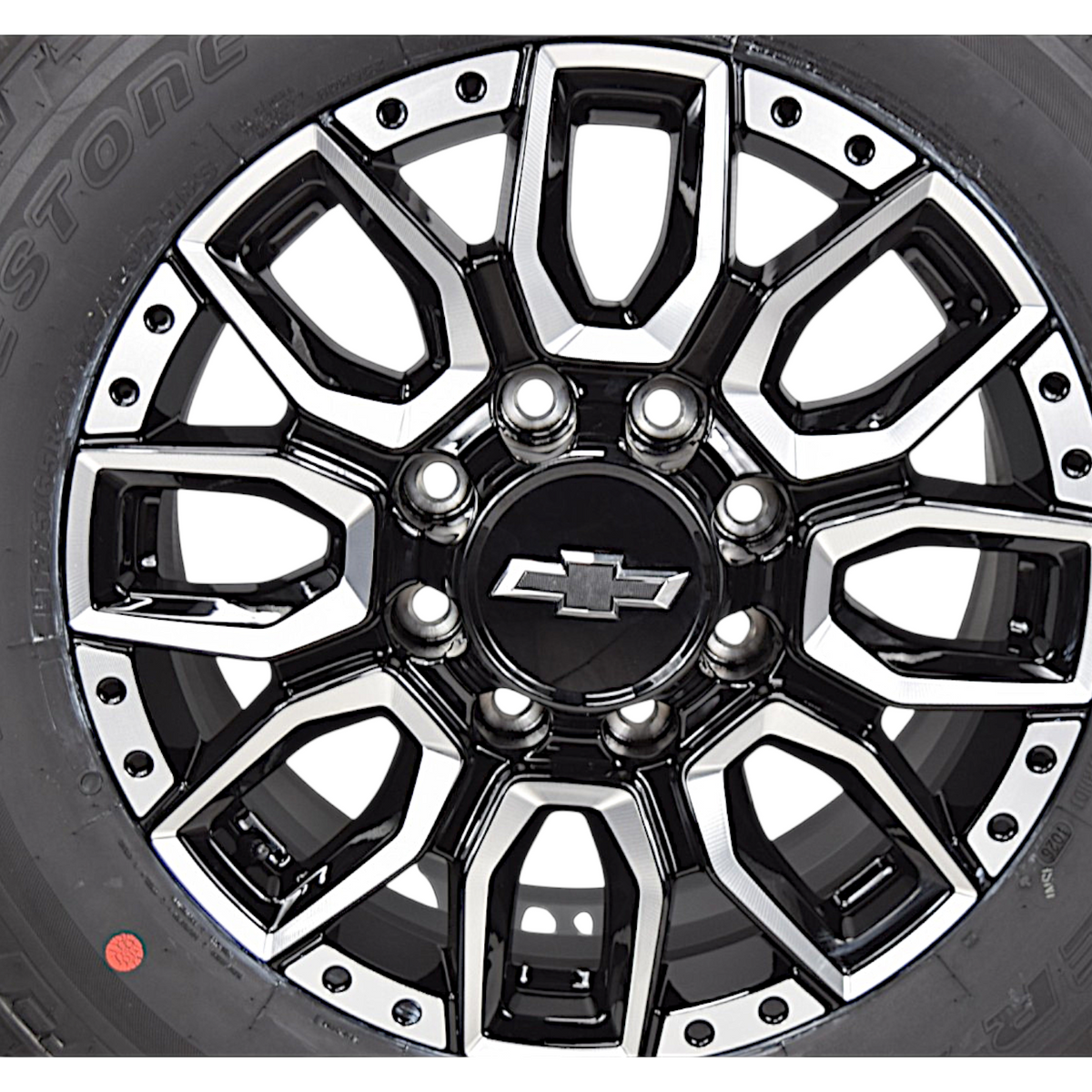 20" Chevy Silverado 2500 3500 HD Machined Black OEM Wheels Rims Tires Bridgestone
