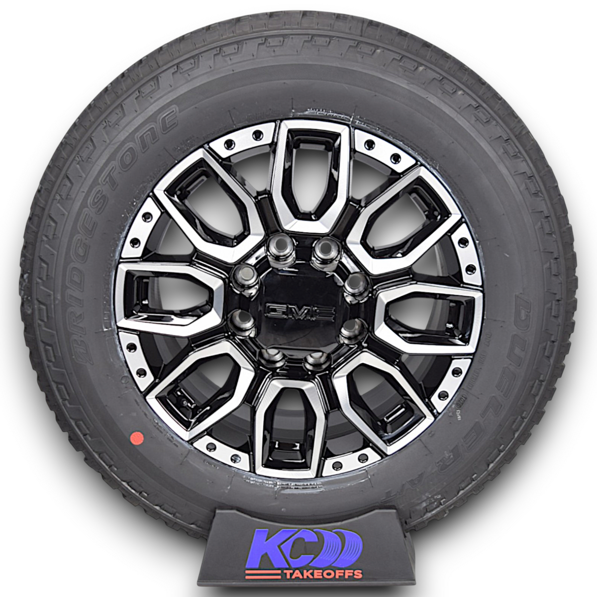 20" GMC Sierra 2500 3500 HD Machined Black OEM Wheels Rims Tires Bridgestone A/T