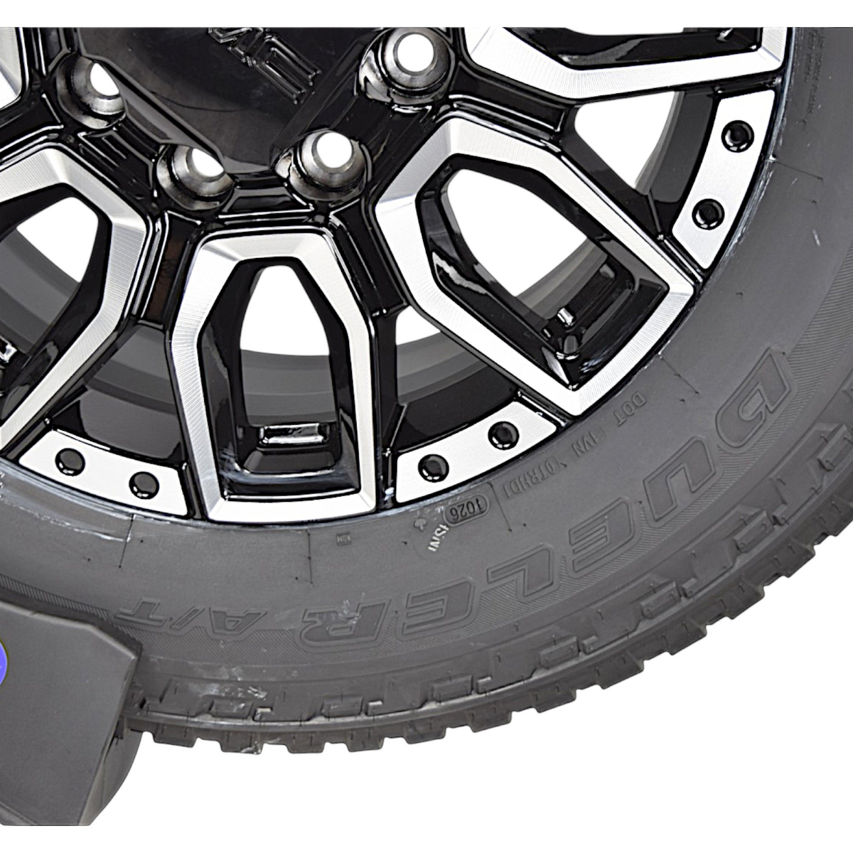 20" GMC Sierra 2500 3500 HD Machined Black OEM Wheels Rims Tires Bridgestone A/T