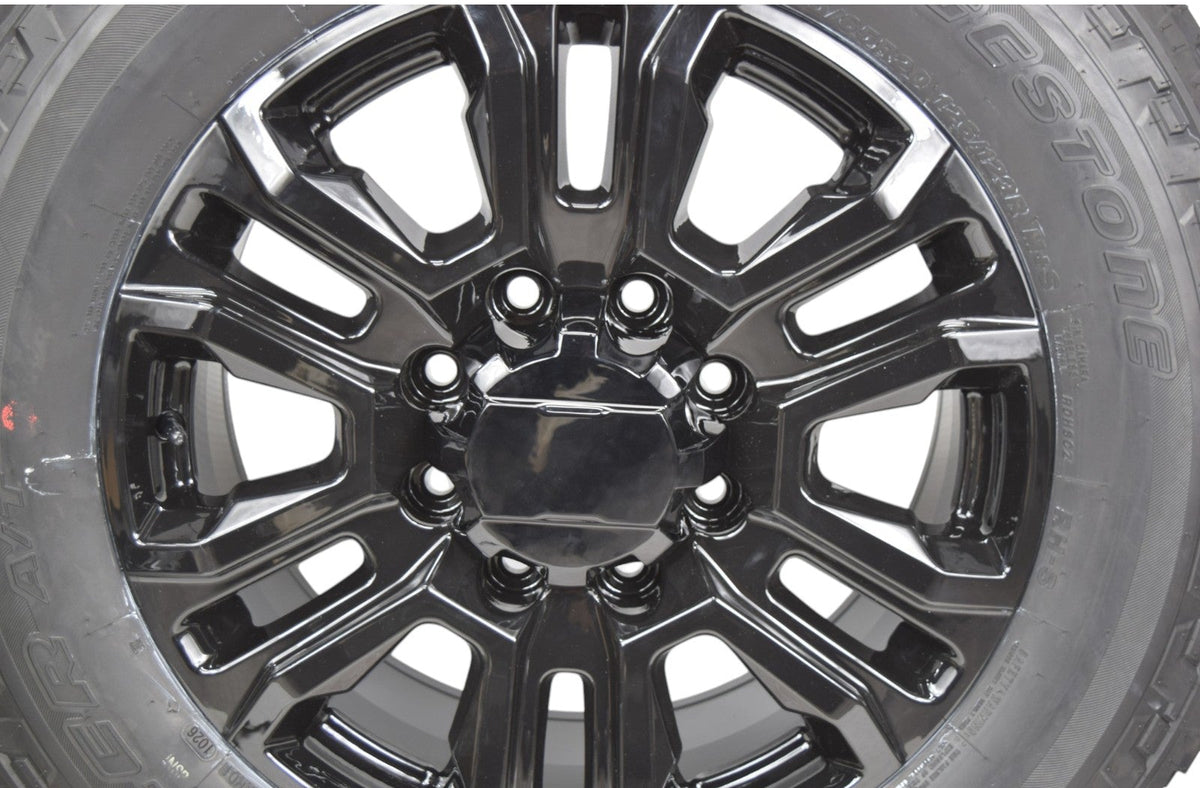 20" GMC Sierra Chevy Silverado 2500 3500 Denali Black Replica Wheels Rims Tires