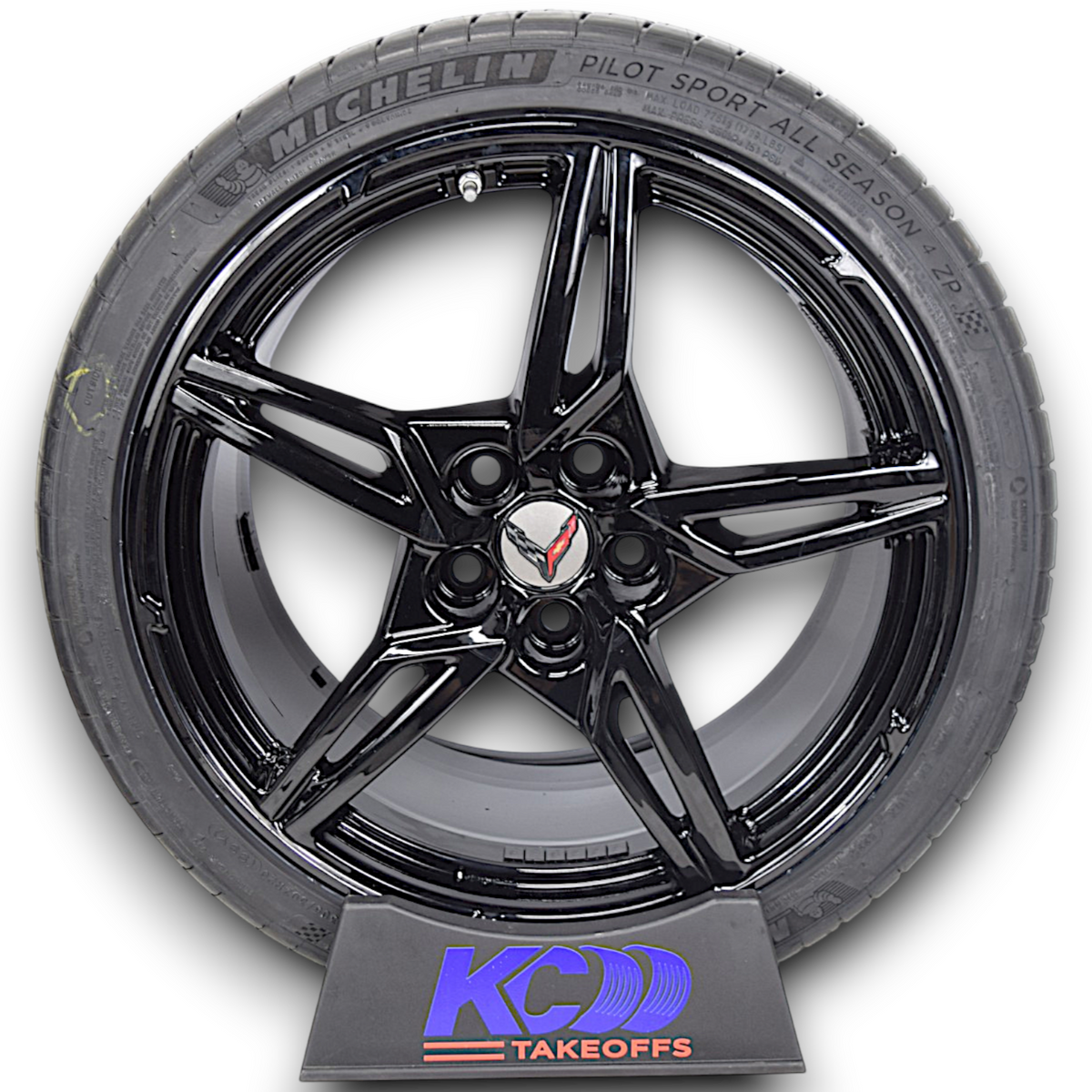 19" 20" C8 Corvette Stingray OEM Open Spoke Wheels Rims Tires Michelin Black