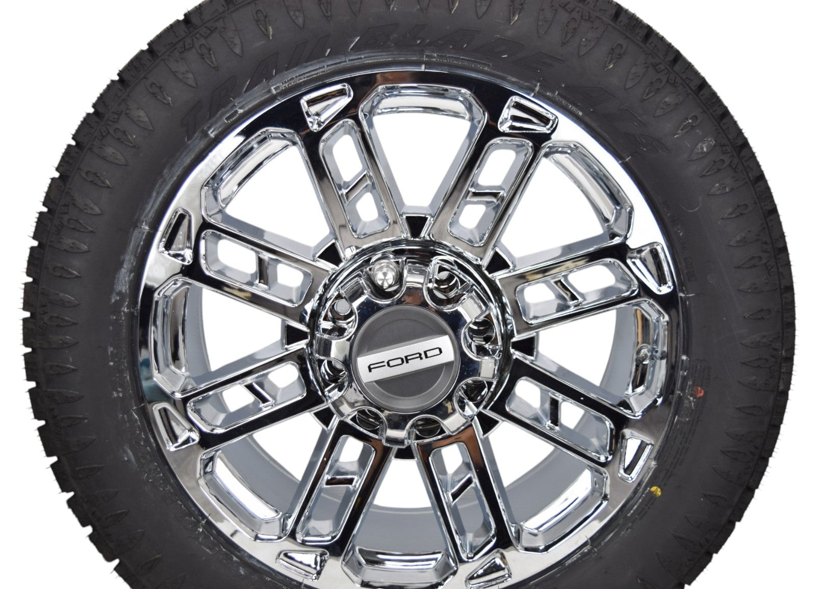 22" Ford F250 F350 Platinum Chrome Replica Wheels Rims Tires 35" Atturo Trail Blade