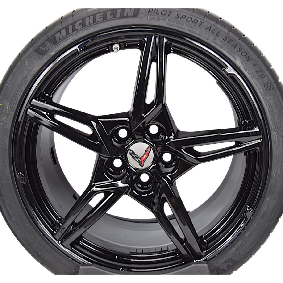 19" 20" C8 Corvette Stingray OEM Open Spoke Wheels Rims Tires Michelin Black
