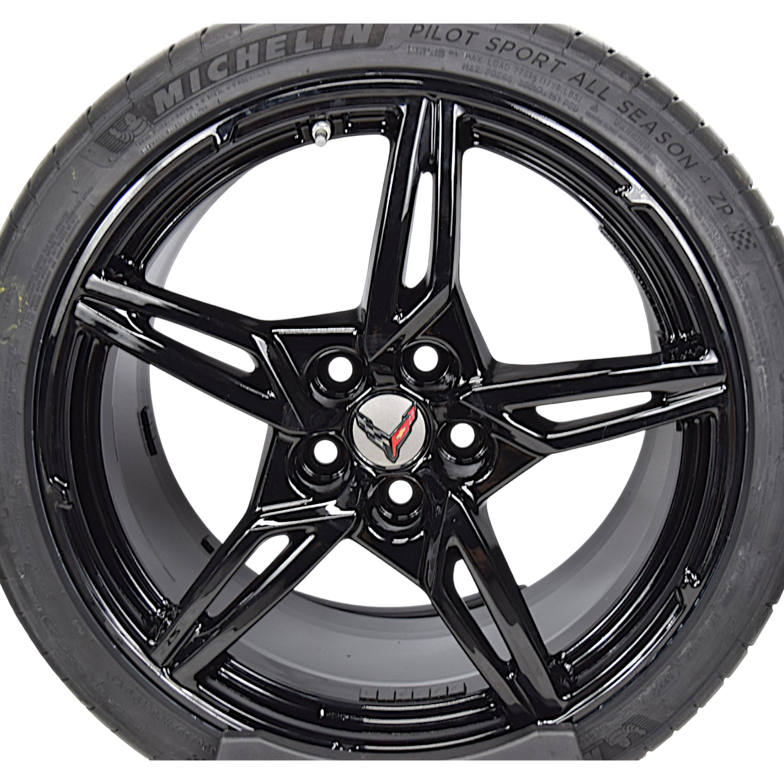 19" 20" C8 Corvette Stingray OEM Open Spoke Wheels Rims Tires Michelin Black