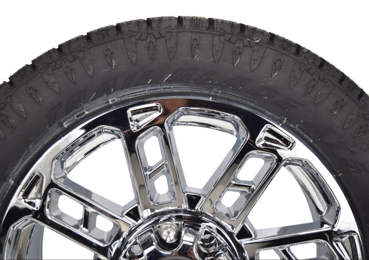 22" Ford F250 F350 Platinum Chrome Replica Wheels Rims Tires 35" Atturo Trail Blade