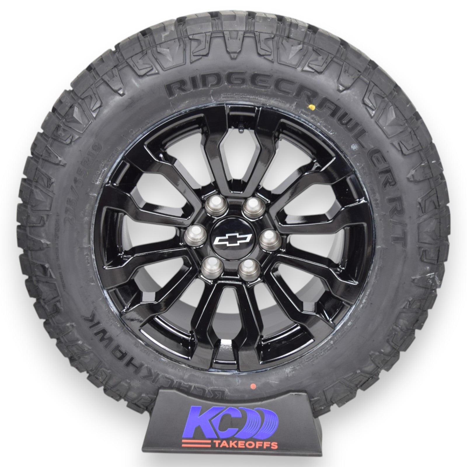 18" Chevy Silverado AT4X Black Replica Wheels Rims Tires Blackhawk Ridge RT