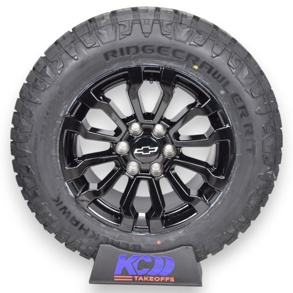 18" GMC Sierra AT4X Black Replica Wheels Rims Tires Blackhawk Ridgecrawler RT