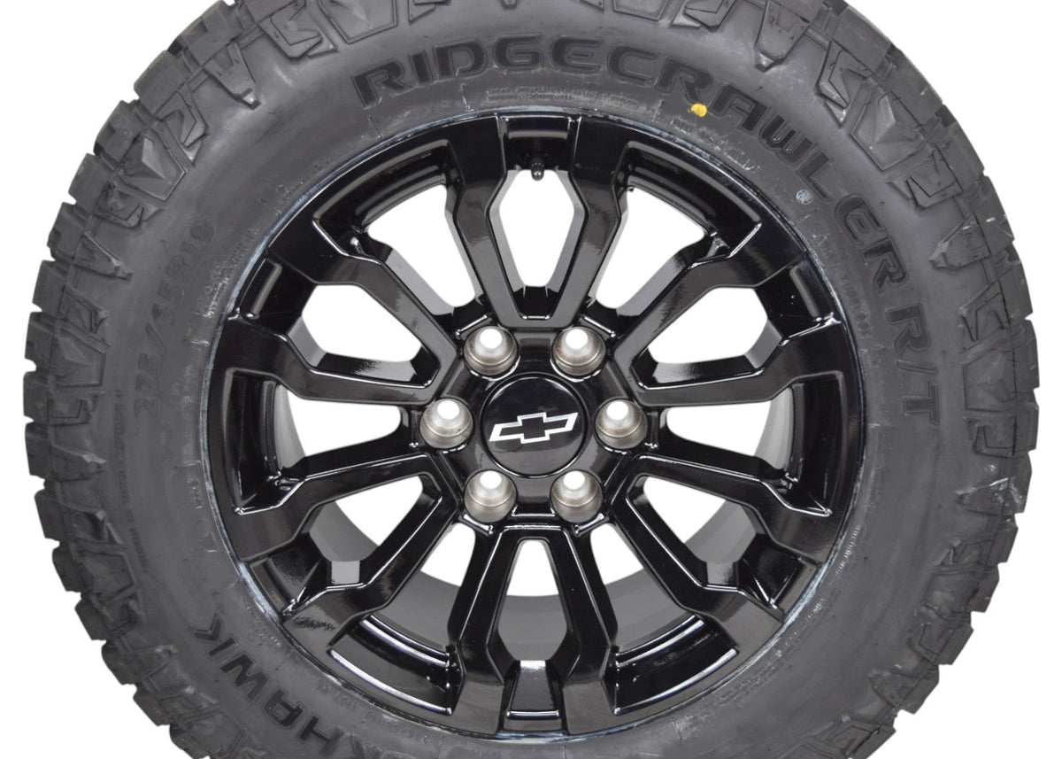 18" Chevy Silverado AT4X Black Replica Wheels Rims Tires Blackhawk Ridge RT