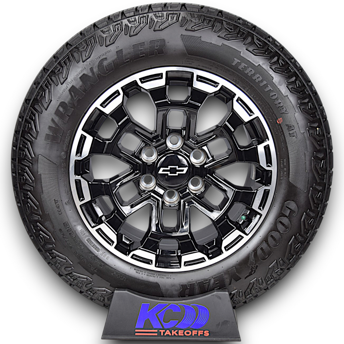 18" Chevy Colorado Silverado Tahoe Black OEM Wheels Rims Tires Goodyear A/T
