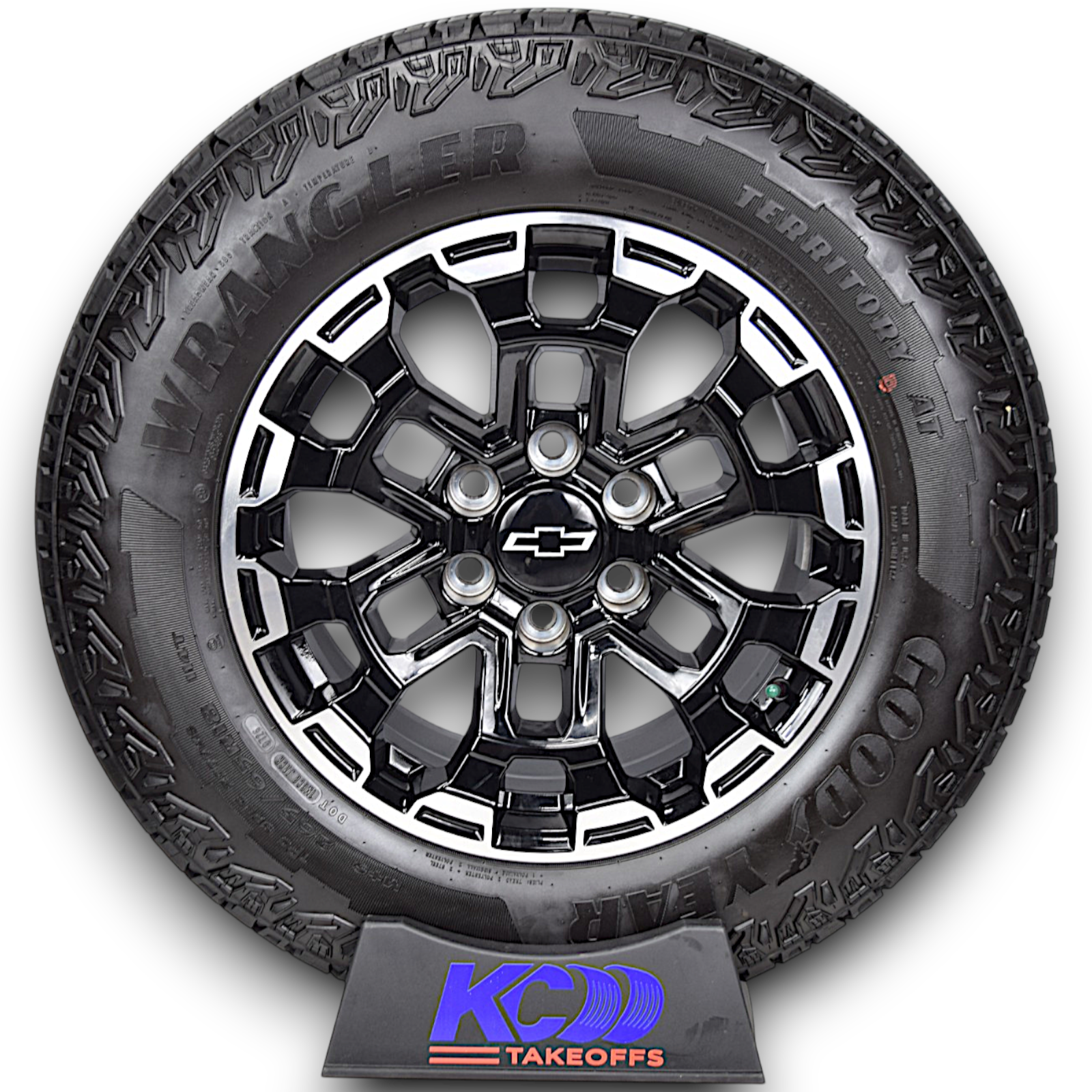 18" Chevy Colorado Silverado Tahoe Black OEM Wheels Rims Tires Goodyear A/T