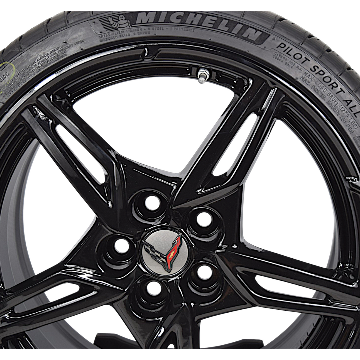 19" 20" C8 Corvette Stingray OEM Open Spoke Wheels Rims Tires Michelin Black