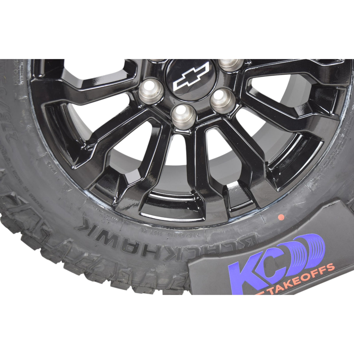 18" GMC Sierra AT4X Black Replica Wheels Rims Tires Blackhawk Ridgecrawler RT