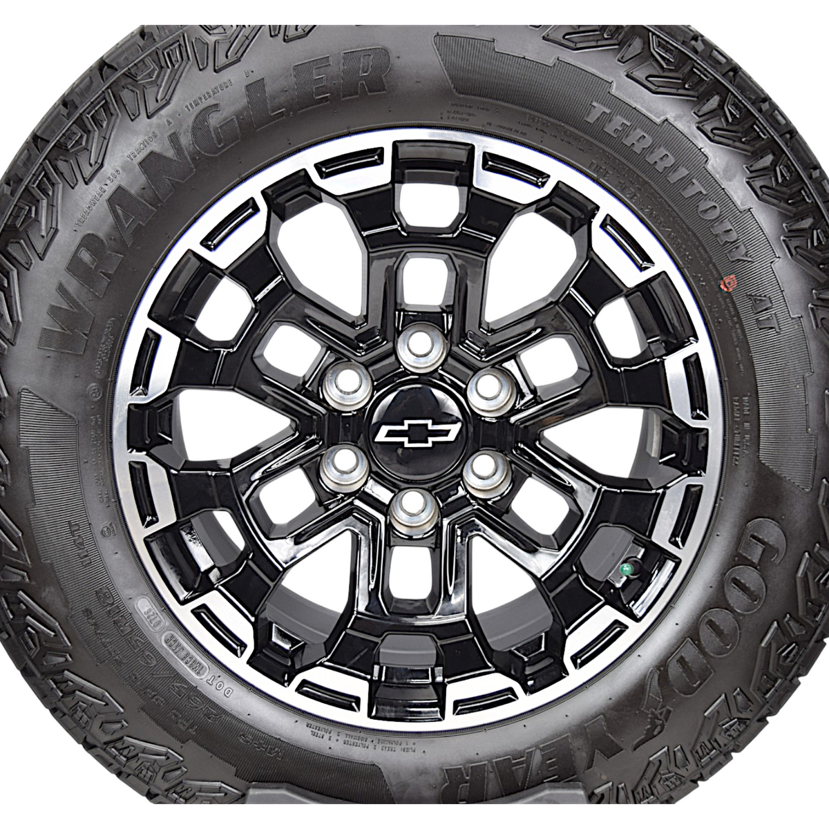 18" Chevy Colorado Silverado Tahoe Black OEM Wheels Rims Tires Goodyear A/T
