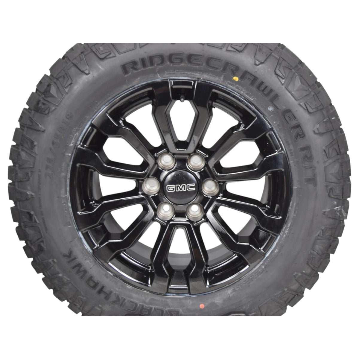 18" GMC Sierra AT4X Black Replica Wheels Rims Tires Blackhawk Ridgecrawler RT