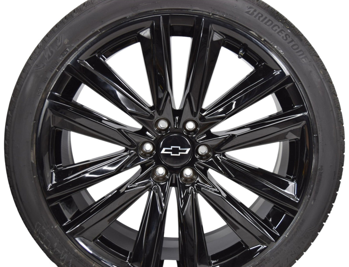 24" Chevy Silverado Tahoe Gloss Black Replica Wheels Rims Tires Alenza