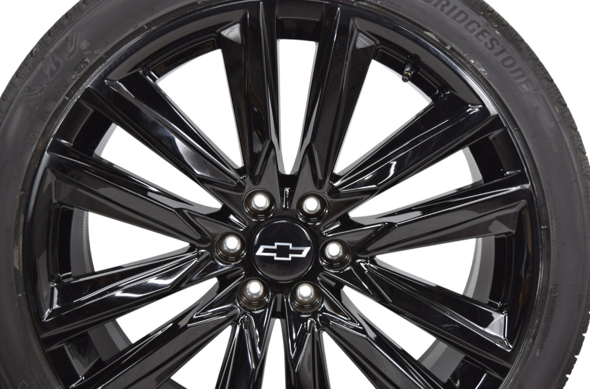 24" Chevy Silverado Tahoe Gloss Black Replica Wheels Rims Tires Alenza