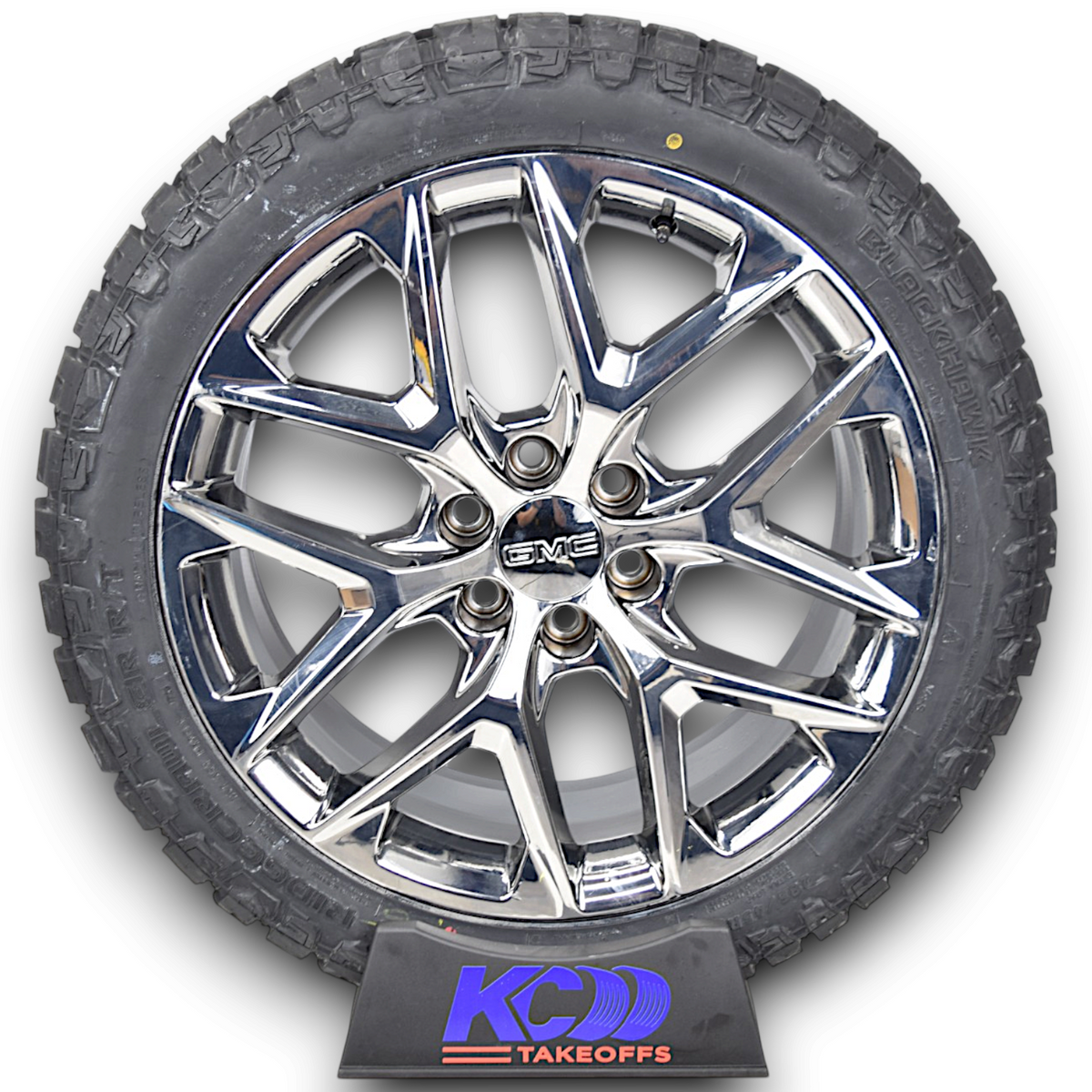 22" GMC Sierra Yukon Denali Chrome Snowflake OEM Wheels Rims Tires Blackhawk RT