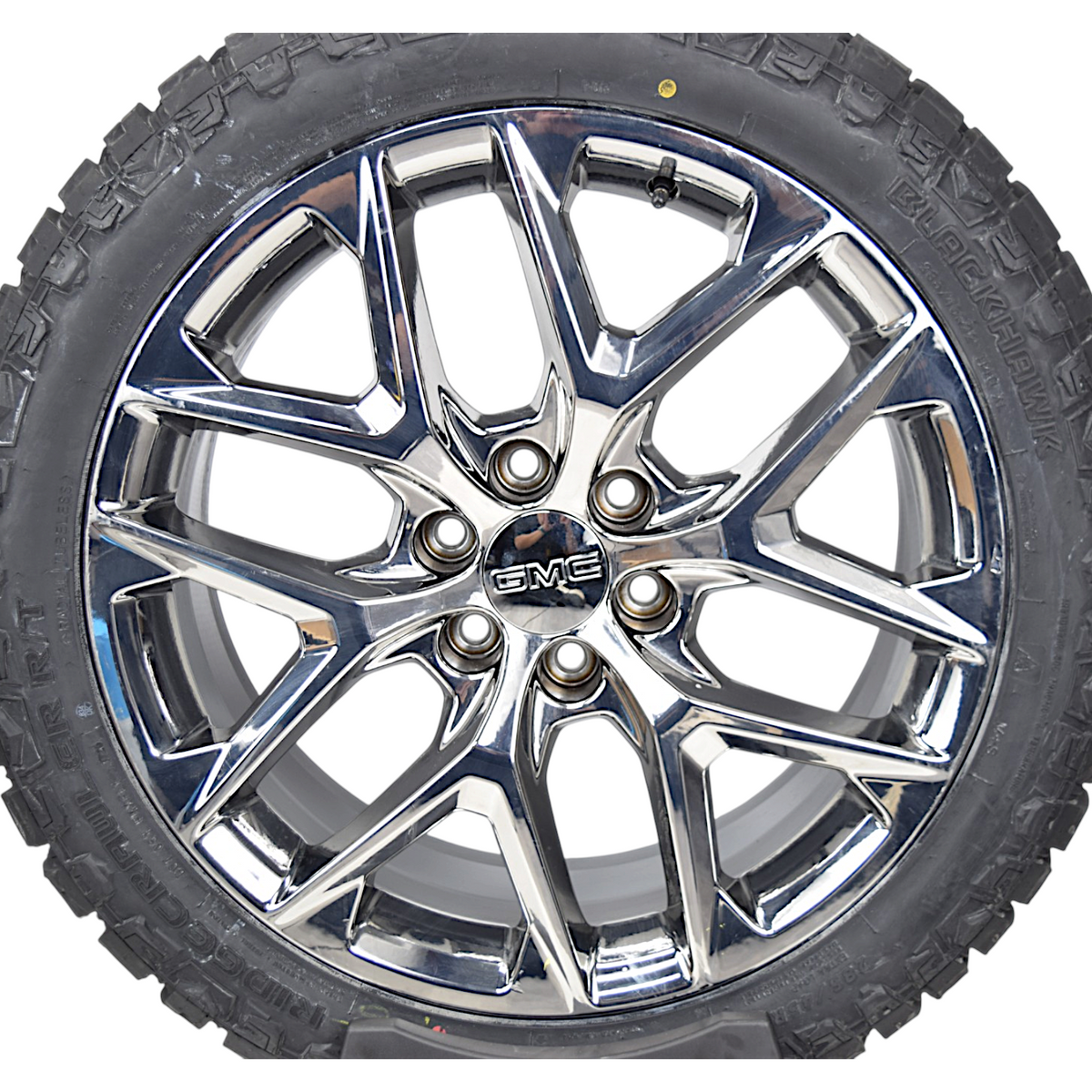 22" GMC Sierra Yukon Denali Chrome Snowflake OEM Wheels Rims Tires Blackhawk RT