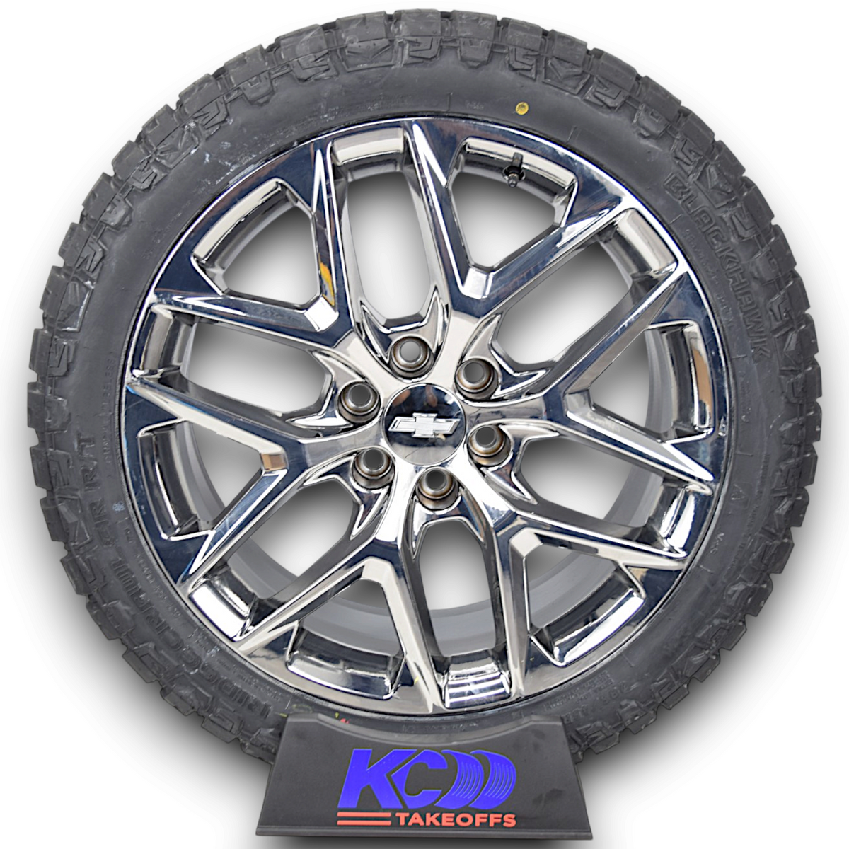 22" Chevy Silverado Tahoe Chrome Snowflake OEM Wheels Rims Tires Blackhawk RT