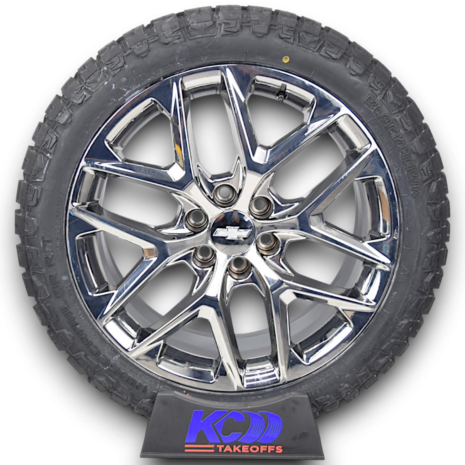 22" Chevy Silverado Tahoe Chrome Snowflake OEM Wheels Rims Tires Blackhawk RT