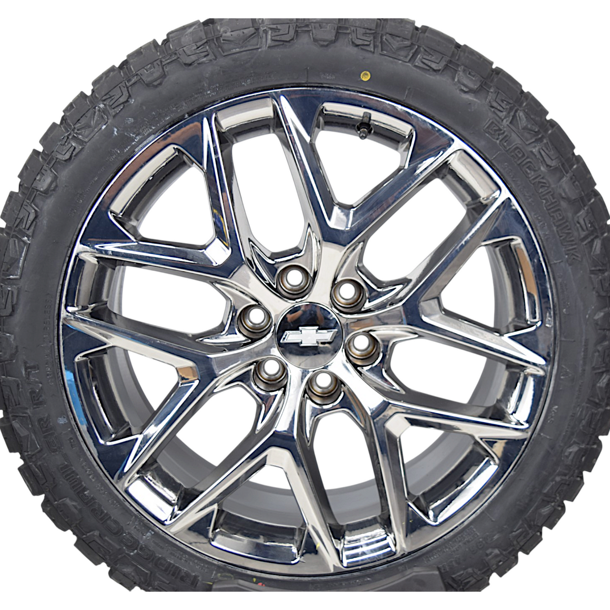 22" Chevy Silverado Tahoe Chrome Snowflake OEM Wheels Rims Tires Blackhawk RT