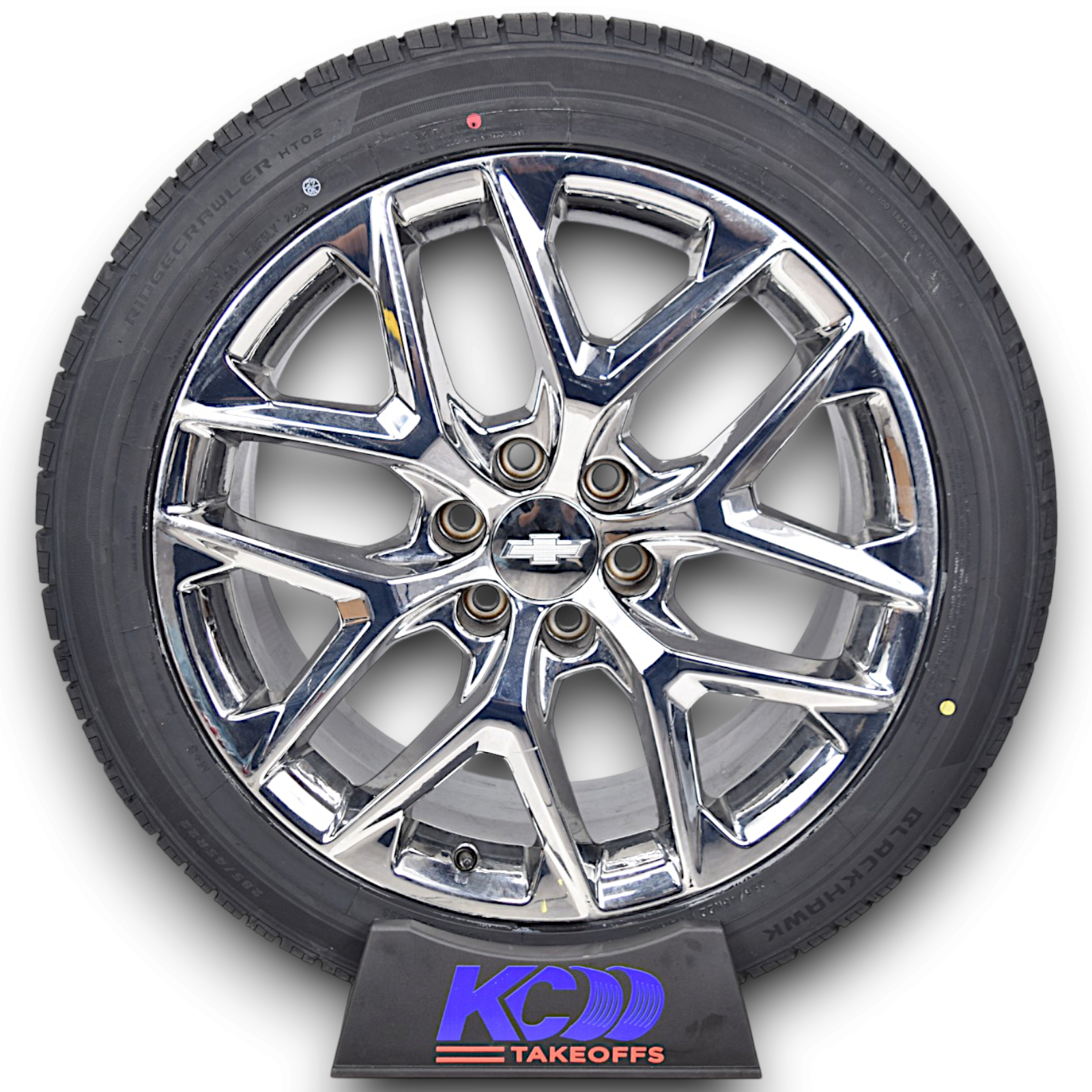 22" Chevy Silverado Tahoe Chrome Snowflake OEM Wheels Rims Tires Blackhawk HT 84624177