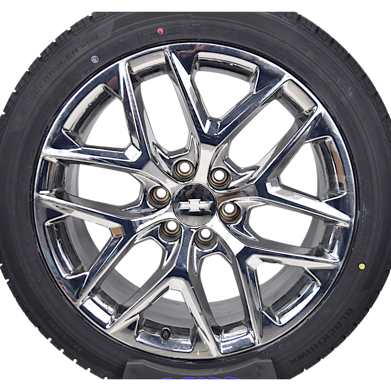 22" Chevy Silverado Tahoe Chrome Snowflake OEM Wheels Rims Tires Blackhawk HT 84624177