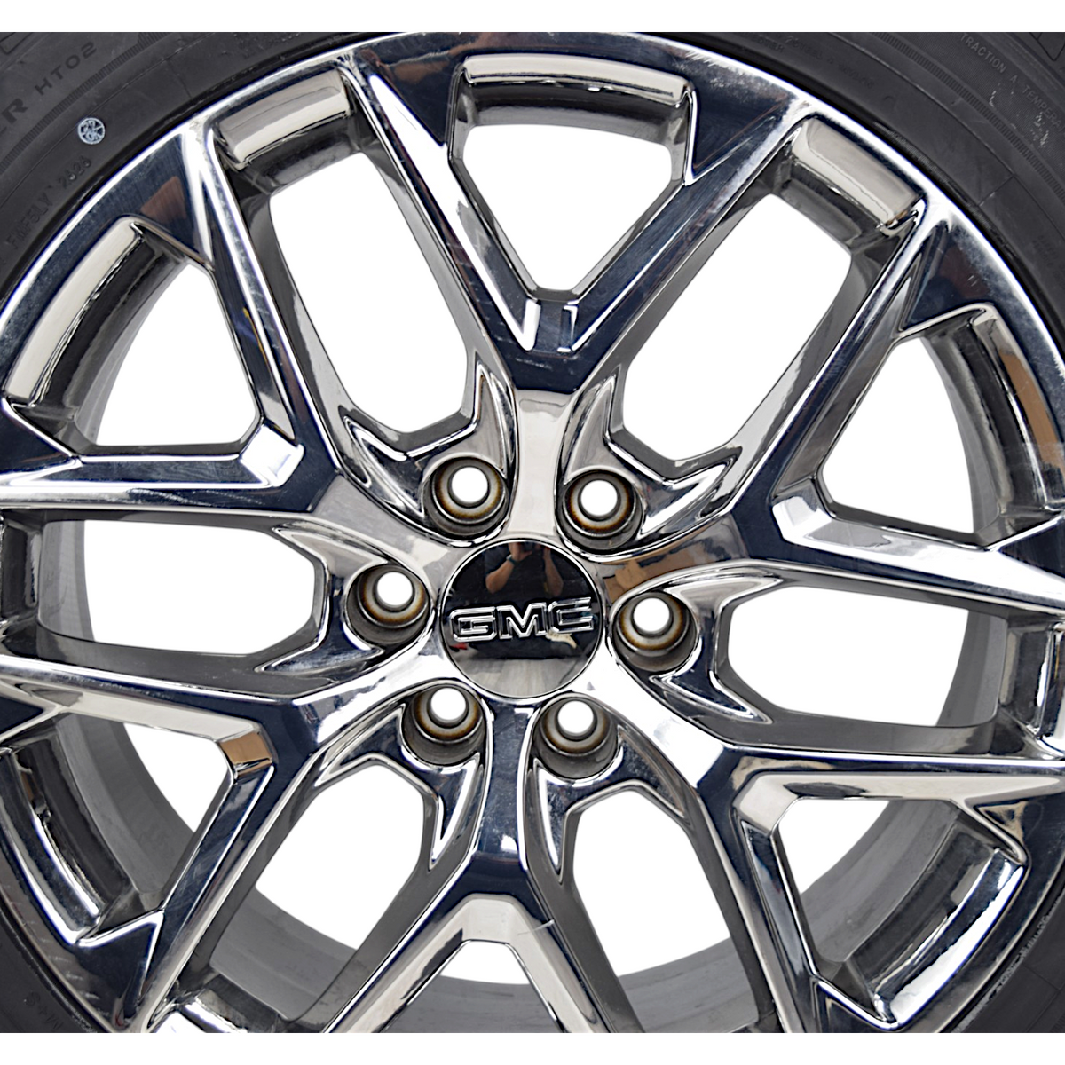22" GMC Sierra Yukon Denali Chrome Snowflake OEM Wheels Rims Tires Blackhawk HT